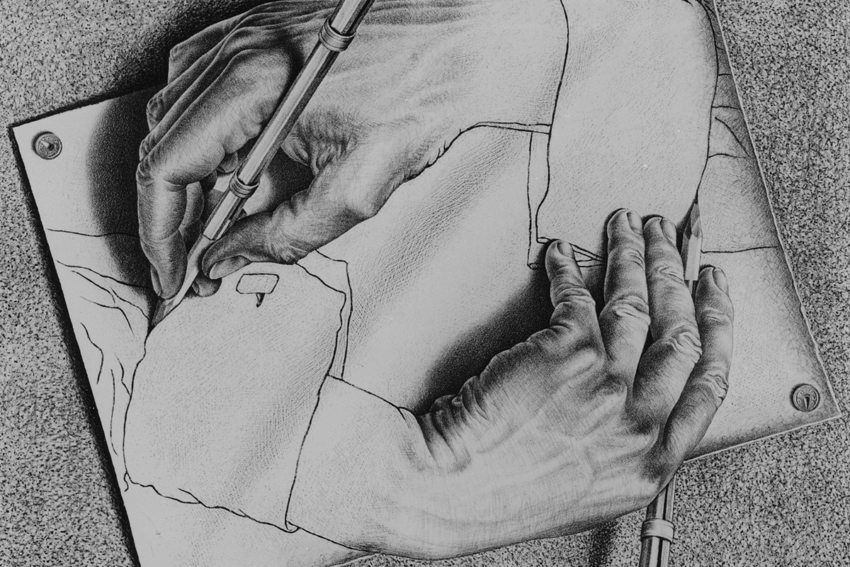 Drawing Hands by M. C. Escher